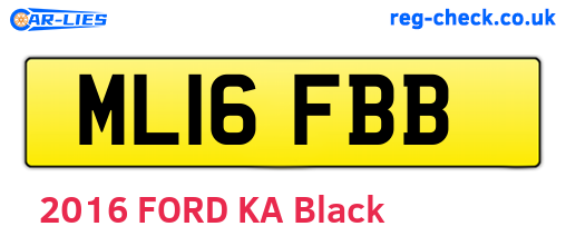 ML16FBB are the vehicle registration plates.