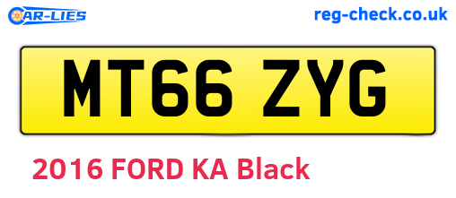MT66ZYG are the vehicle registration plates.