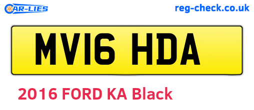 MV16HDA are the vehicle registration plates.