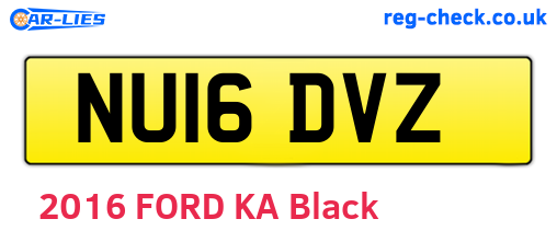 NU16DVZ are the vehicle registration plates.