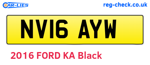 NV16AYW are the vehicle registration plates.