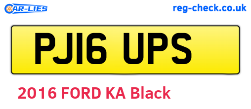 PJ16UPS are the vehicle registration plates.