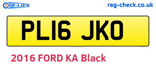 PL16JKO are the vehicle registration plates.