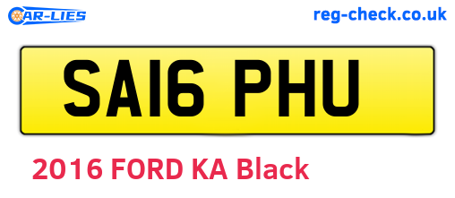 SA16PHU are the vehicle registration plates.