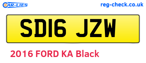 SD16JZW are the vehicle registration plates.