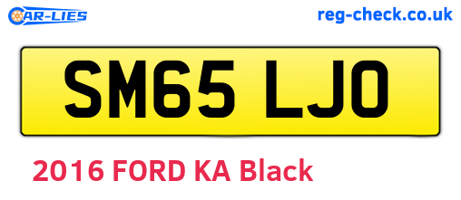 SM65LJO are the vehicle registration plates.