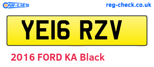 YE16RZV are the vehicle registration plates.