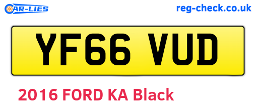 YF66VUD are the vehicle registration plates.