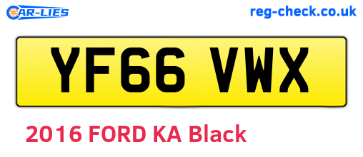 YF66VWX are the vehicle registration plates.