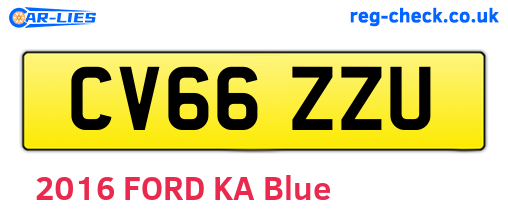 CV66ZZU are the vehicle registration plates.