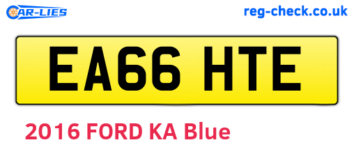 EA66HTE are the vehicle registration plates.