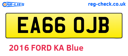 EA66OJB are the vehicle registration plates.