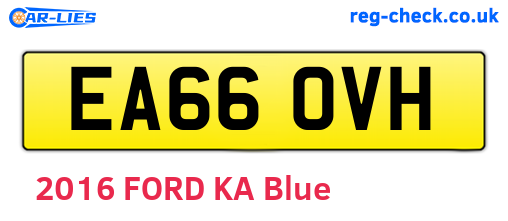 EA66OVH are the vehicle registration plates.