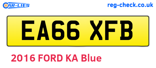 EA66XFB are the vehicle registration plates.