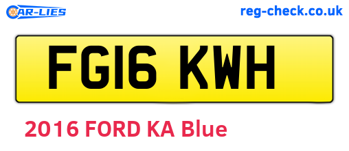 FG16KWH are the vehicle registration plates.