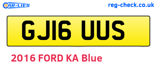 GJ16UUS are the vehicle registration plates.