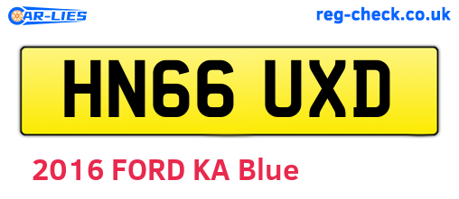 HN66UXD are the vehicle registration plates.