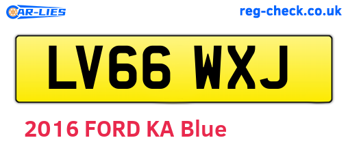 LV66WXJ are the vehicle registration plates.