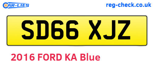 SD66XJZ are the vehicle registration plates.