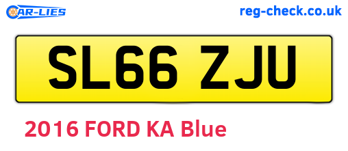 SL66ZJU are the vehicle registration plates.