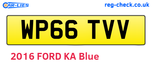 WP66TVV are the vehicle registration plates.