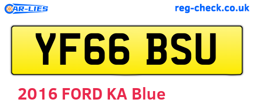 YF66BSU are the vehicle registration plates.