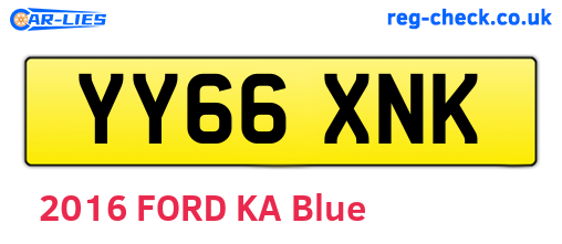 YY66XNK are the vehicle registration plates.