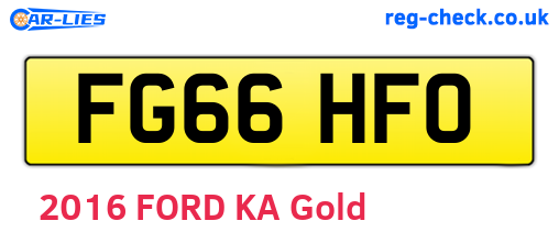 FG66HFO are the vehicle registration plates.