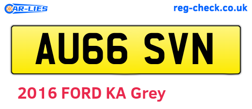 AU66SVN are the vehicle registration plates.