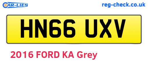 HN66UXV are the vehicle registration plates.