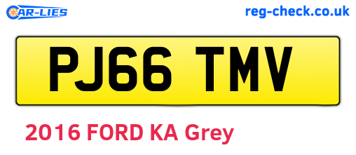 PJ66TMV are the vehicle registration plates.