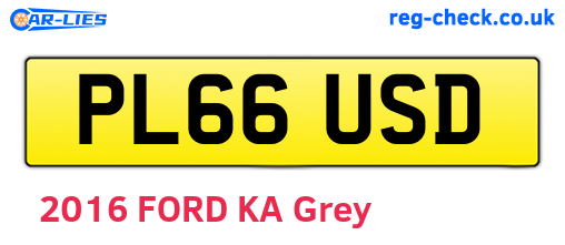 PL66USD are the vehicle registration plates.