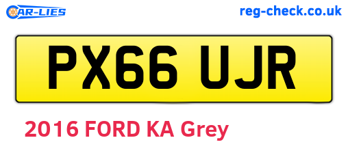 PX66UJR are the vehicle registration plates.