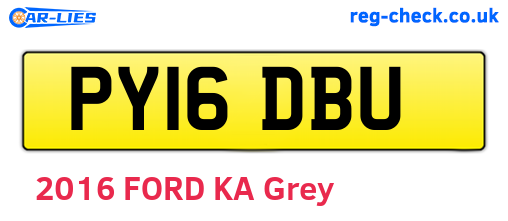 PY16DBU are the vehicle registration plates.