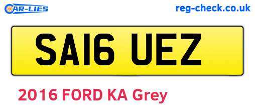 SA16UEZ are the vehicle registration plates.