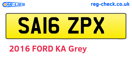 SA16ZPX are the vehicle registration plates.