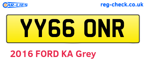 YY66ONR are the vehicle registration plates.