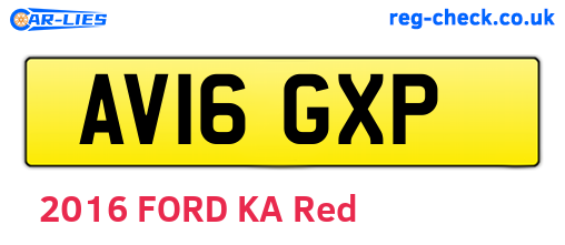 AV16GXP are the vehicle registration plates.
