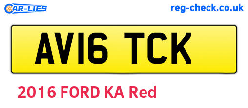 AV16TCK are the vehicle registration plates.