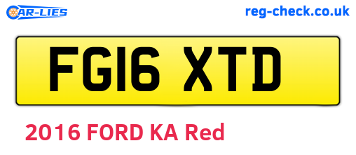 FG16XTD are the vehicle registration plates.