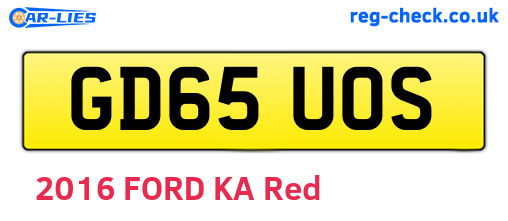 GD65UOS are the vehicle registration plates.
