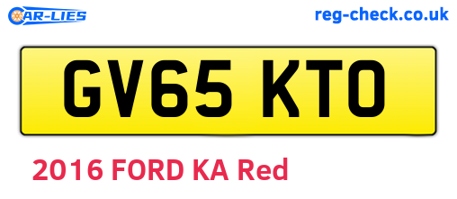 GV65KTO are the vehicle registration plates.