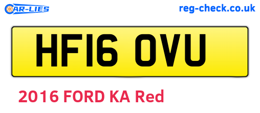 HF16OVU are the vehicle registration plates.