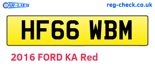 HF66WBM are the vehicle registration plates.