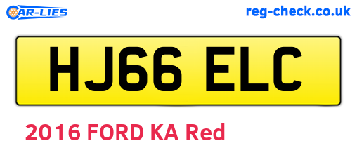 HJ66ELC are the vehicle registration plates.