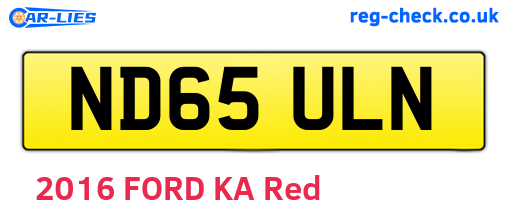 ND65ULN are the vehicle registration plates.