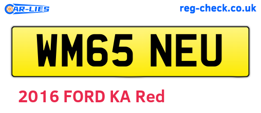 WM65NEU are the vehicle registration plates.