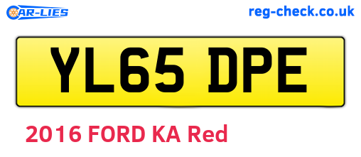YL65DPE are the vehicle registration plates.