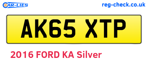 AK65XTP are the vehicle registration plates.