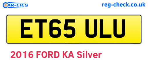 ET65ULU are the vehicle registration plates.